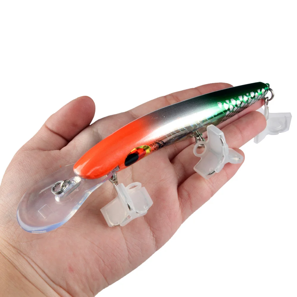 Vivid Deep Diving 8M+ Big Minnow Wobbler Simulate Artificial Hard Bait 10 Color Fishing Lures for Freshwater Carnivorous Fish