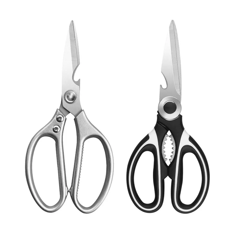 Multi-Functional Scissors Kitchen Sharp Scissors Chicken Bone Scissors Fish Bone Bottle Opener Rust-Proof Non-Slip Handle