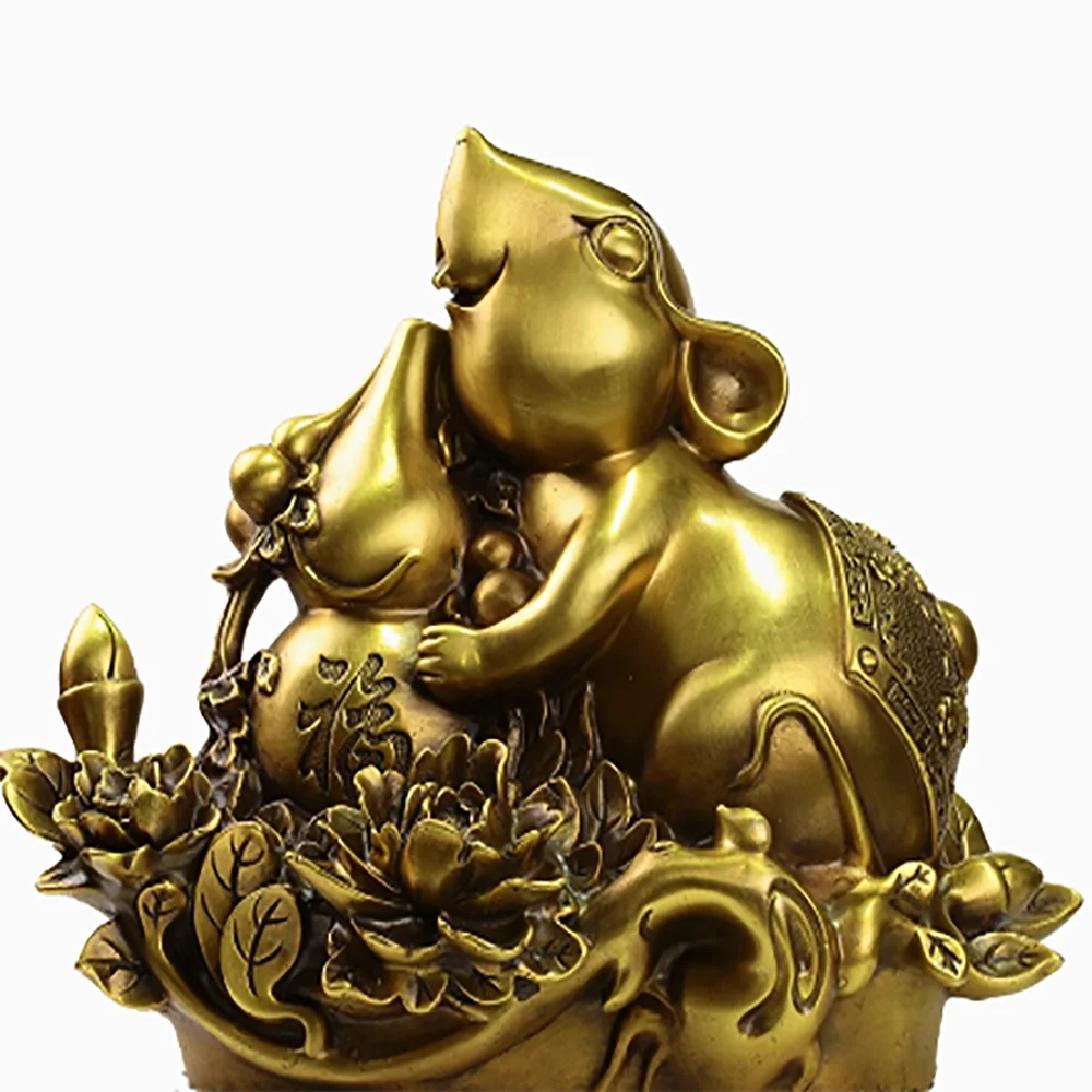 Brass Mouse for Wealth, Feng Shui, Home and Desktop Decoration Crafts