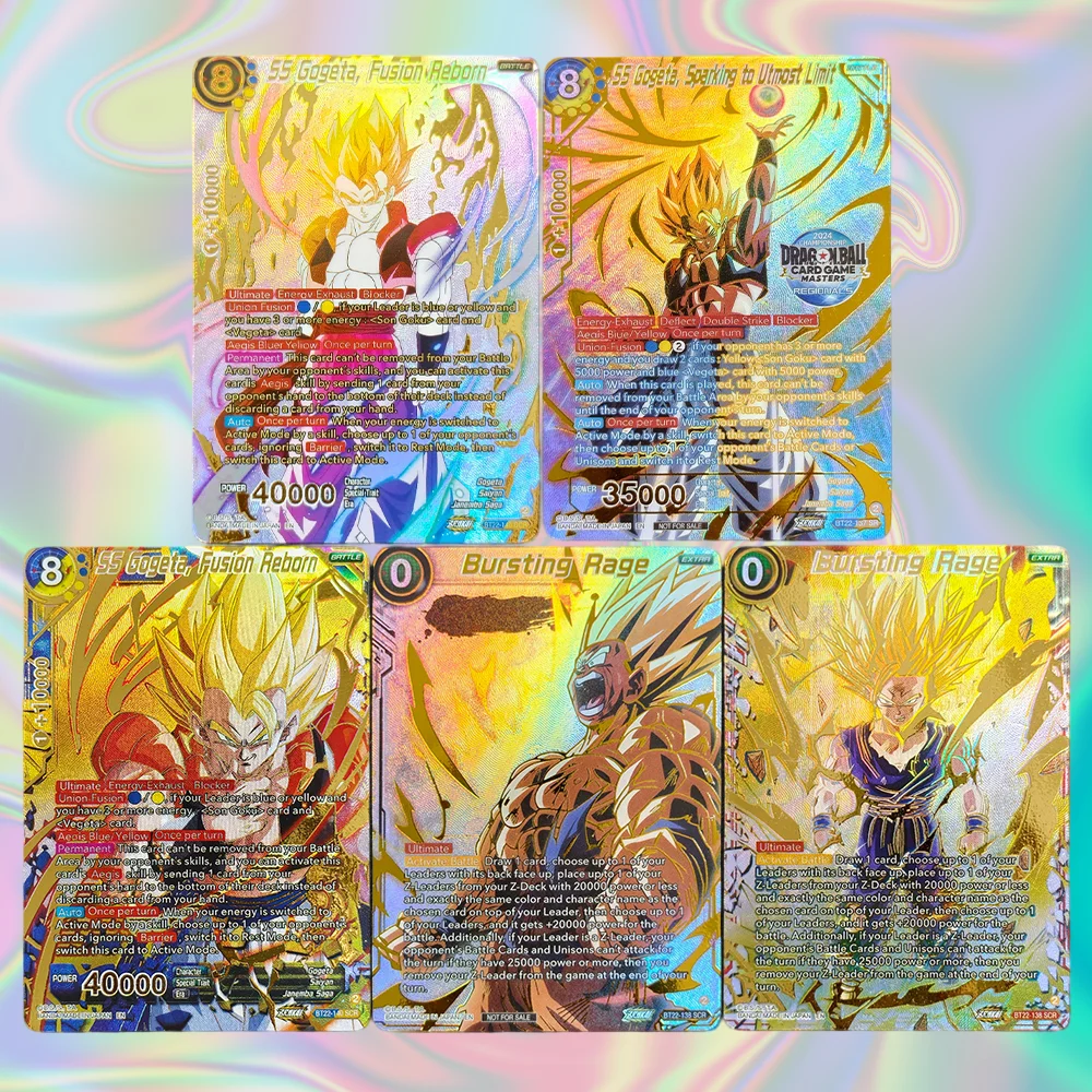 Tarjeta Coleccionable Proxy Dragon Ball Super Fusion World English BT22 Gogeta Sparking to Utmost Fusion Reborn Bursting Rage