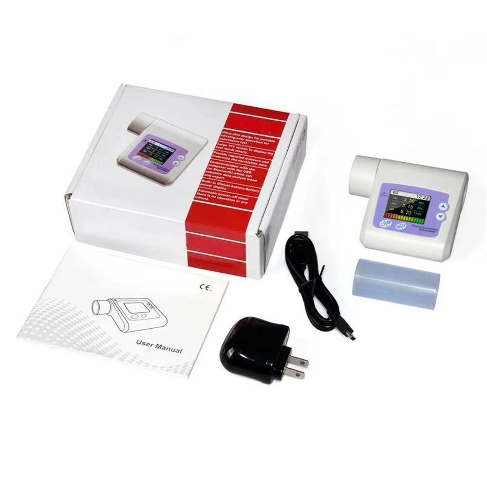 SP10 High Quality Spirometer Medical 1.8 Inch Color Light Emitting Diode Intelligent Handheld Spirometry