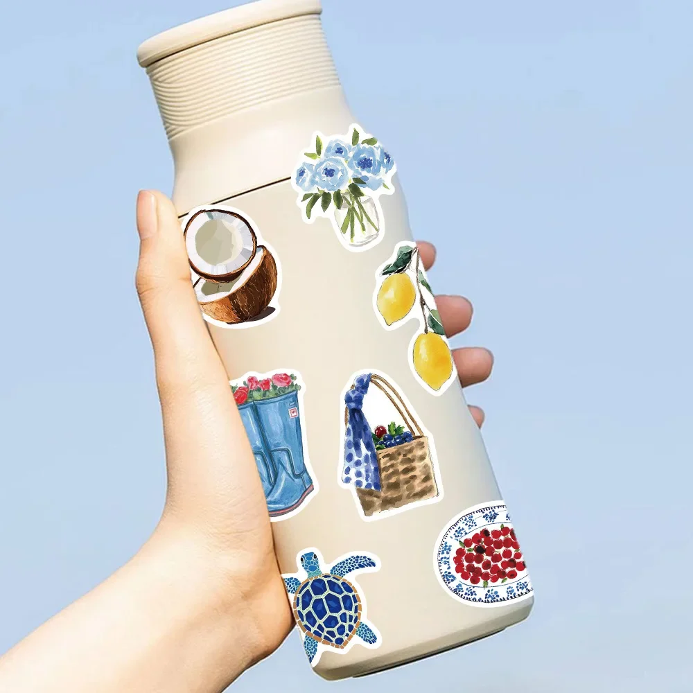 50 قطعة المحيط الأزرق INS نمط جماليات الكتابة على الجدران ملصق لطيف الكرتون ملصق مائي دفتر الهاتف كوب الغيتار الثلاجة سكيت ألعاب أطفال