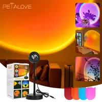 USB LED Projector Night Lights RGB Sunset Atmosphere Night Lamp for Bedroom Broadcast Photography Background Decor