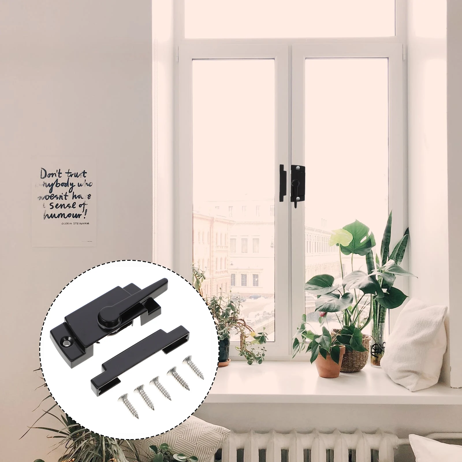 

2Sets Lock Zinc Alloy Window Anti-Theft Locks Sliding Sash Security Latch for Home Safety Proof Cam Lock