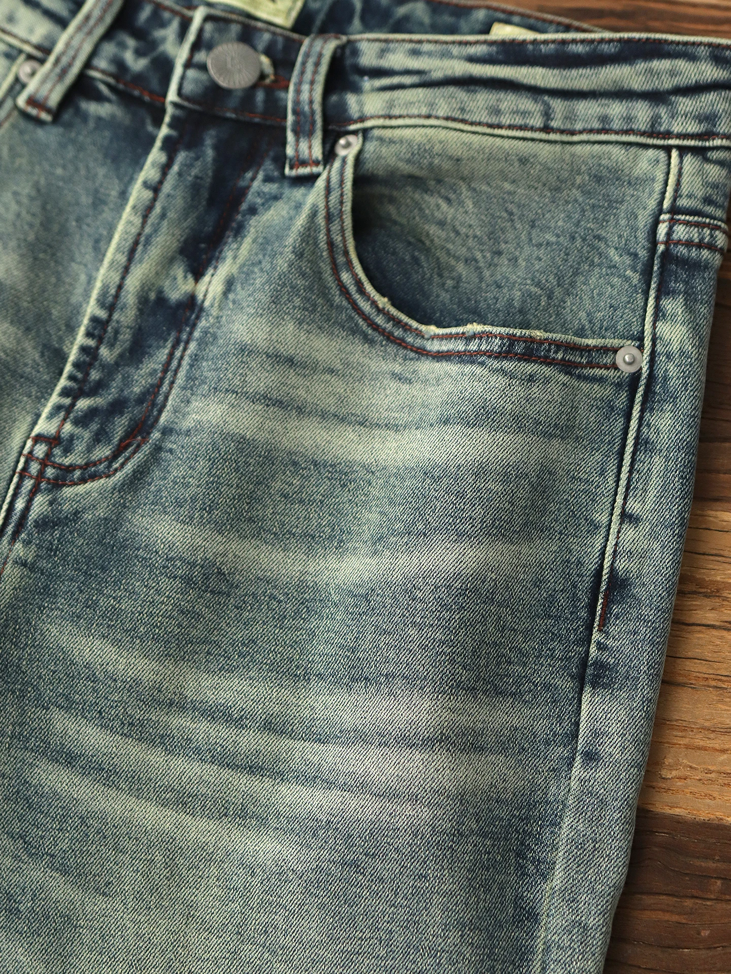 Jean en Denim Slim pour hommes, rétro américain, Vintage, Simple, 97% coton lavé, vieux, décontracté, léger, extensible, pantalon droit, nouvelle collection automne 2025