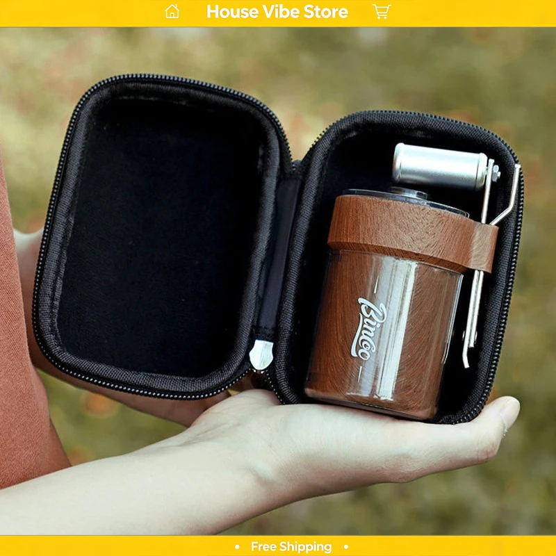 

Bincoo Mini Portable Manual Coffee Grinder Steel Core Hand Crank Mill For Outdoor Camping Moka Pot Hand Brew Coffee Preparation