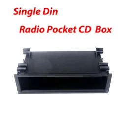 1 Din Car Radio CD Box Dash Trim Pocket Frame Case Single Din Dashboard Storage Box Organizer Universal Car Accessories