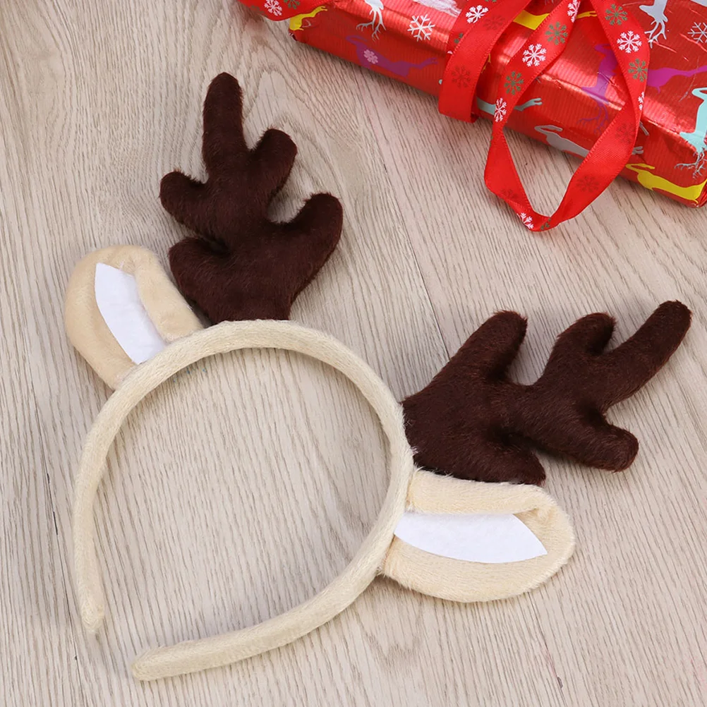 

2Pcs Antler Headband Coffee Deer Horn Hair Hoops Party Accessories Women Kids Christmas Decorations Festive Holiday