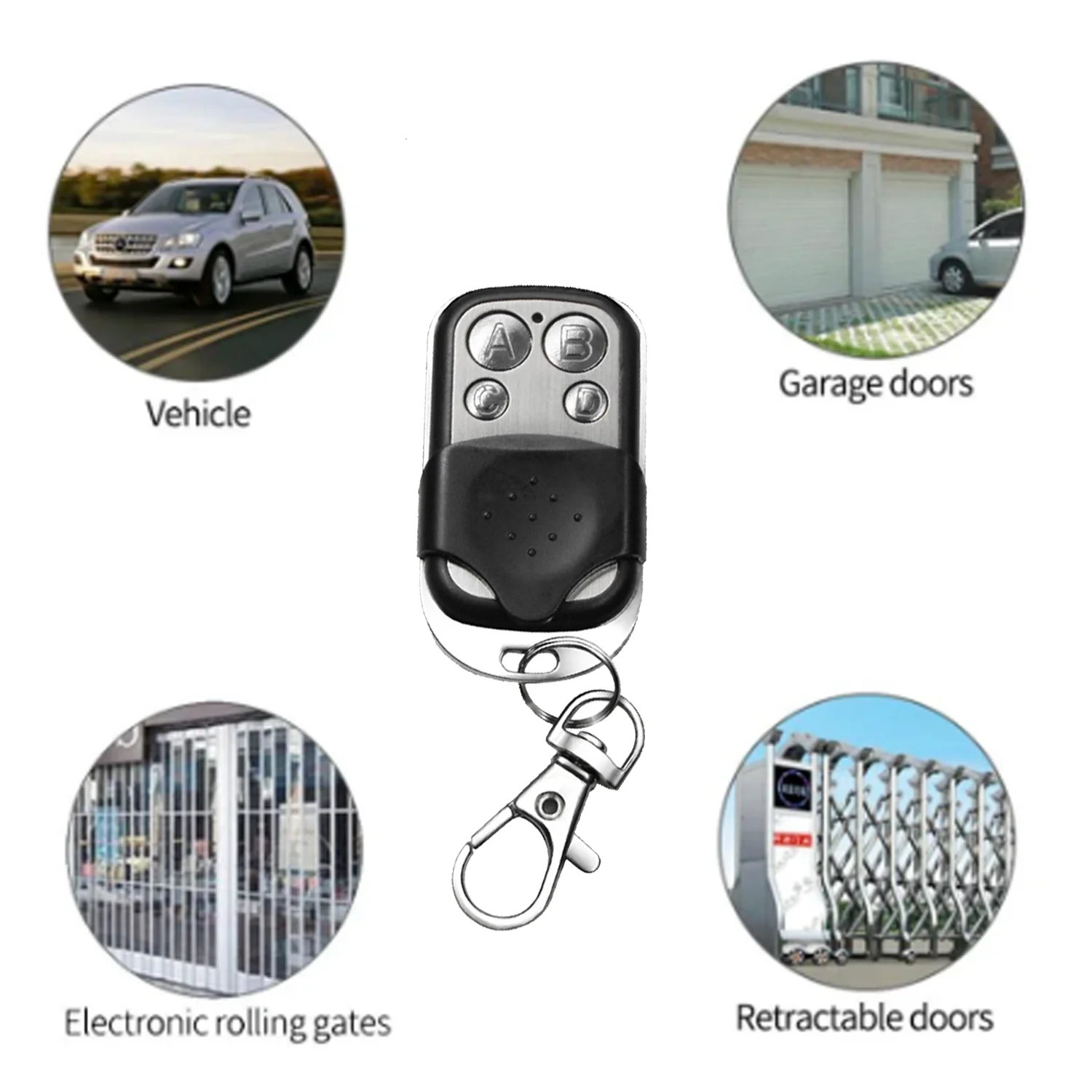 JZFY 433MHz Remote Control Cloning Copy Clone Code  RF 4 Button Duplicator Electric Garage Door Gate Opener Transmitter