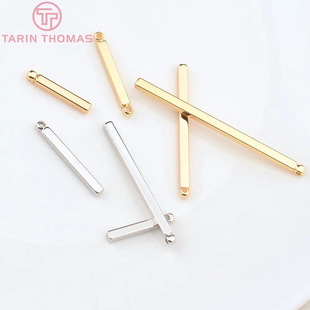 (4490) 20PCS 15MM 20MM 30MM Thickness 2MM 24K Gold Color Brass Cuboid Charms Pendants  High Quality DIY Jewelry Making Findings