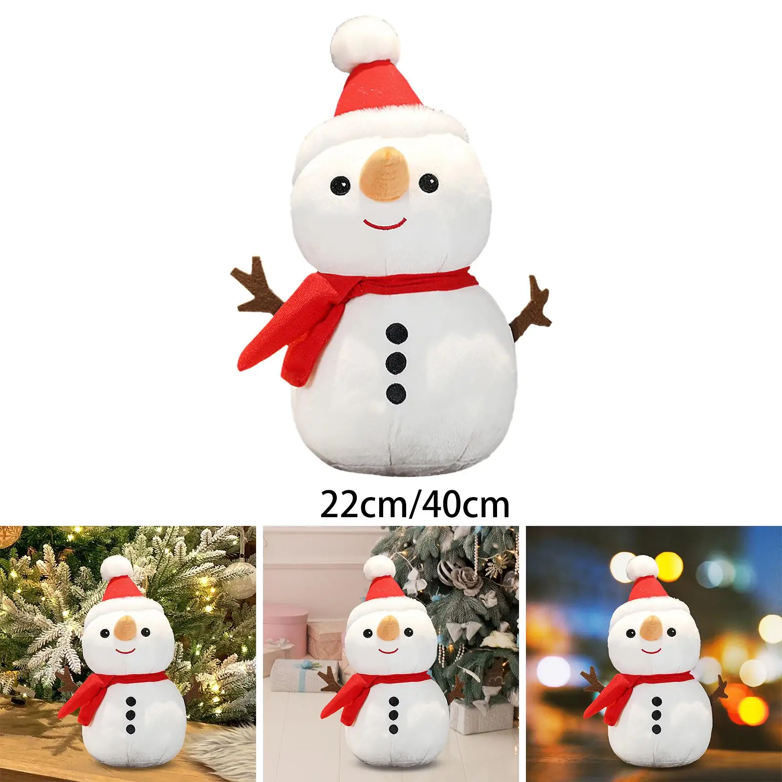 

Snowman Plush Toy Soft Hug Back Cushion Stuffed Doll Christmas Gifts for Kid