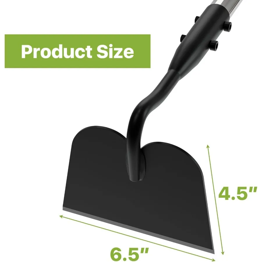 Heavy Duty Garden Hoe for Weeding and Soil Preparation with 5.5 FT Adjustable Long Handle 6inch Wide Welded Blade for Efficient