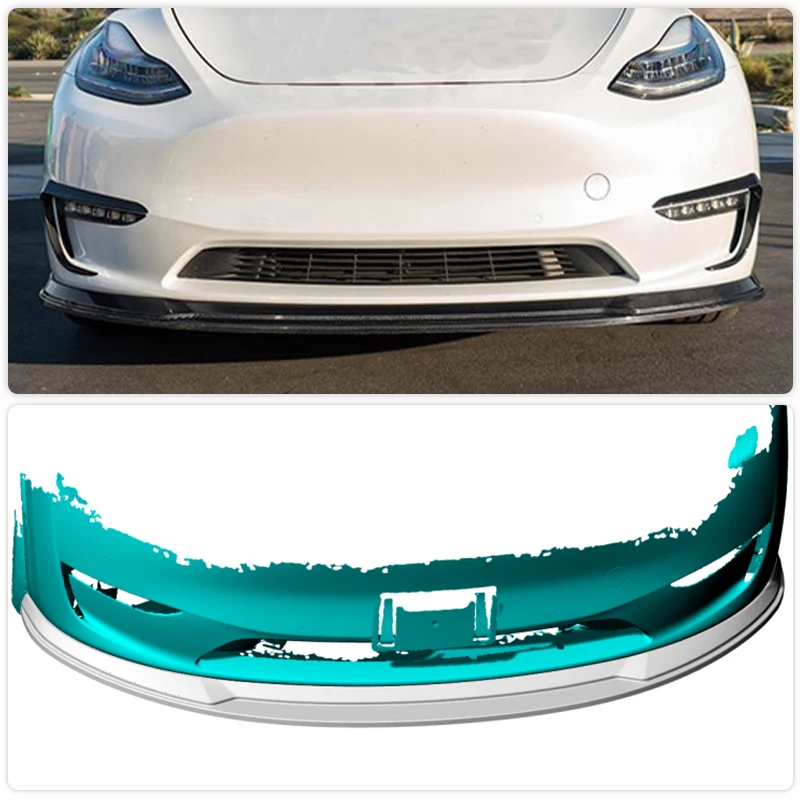 Car Front Bumper Lip Spoiler For Tesla Model Y Sport Utility 4-Door 2019-2021 Racing Front Lip Chin Protector Apron Carbon Fiber