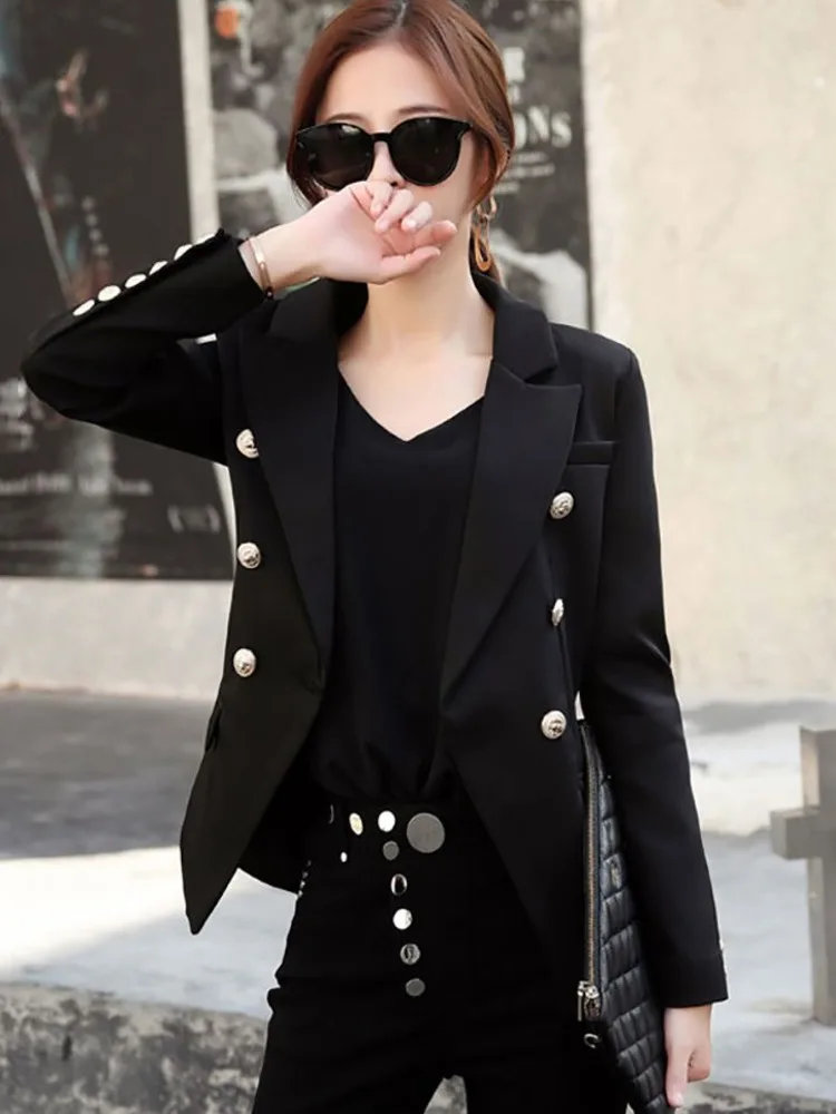 Blazer Long Sleeve Fashionable Elegant All-matchDouble Breasted Simple Single Breasted Classic Office Lady Temperament Coat