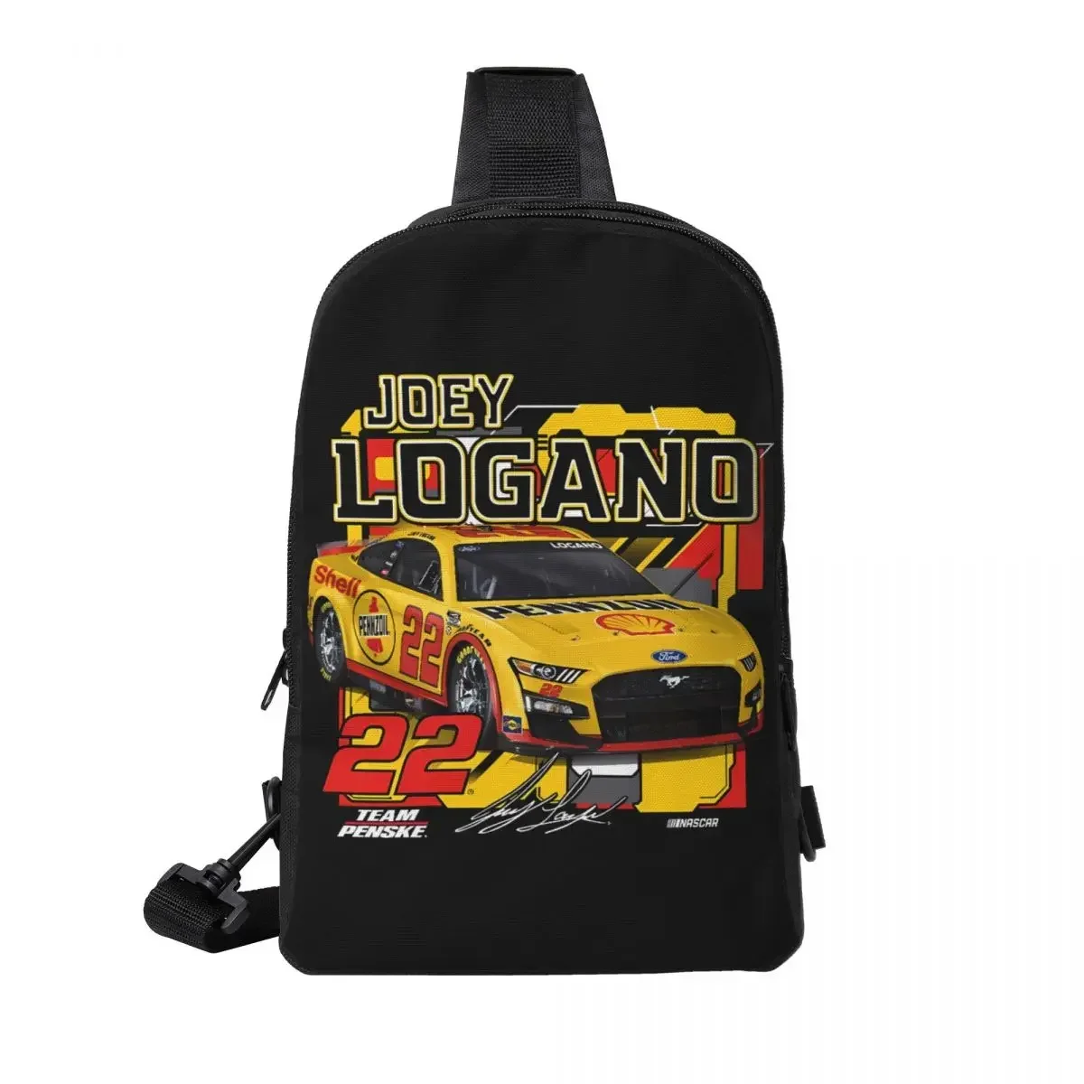 حقيبة ظهر Joey Logano 22 Crossbody Sling حقيبة كتف بحمالة صدر قابلة للتعديل للسفر والمشي لمسافات طويلة في الهواء الطلق للنساء والرجال