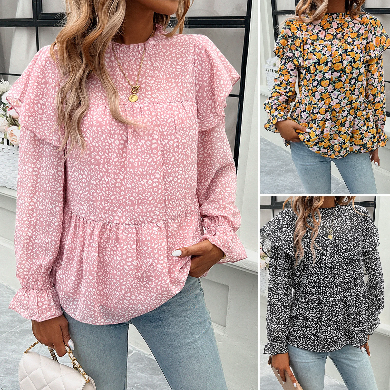 

Floral Shirt Women's 2025 Autumn Temperament Commuter Long-sleeved Top