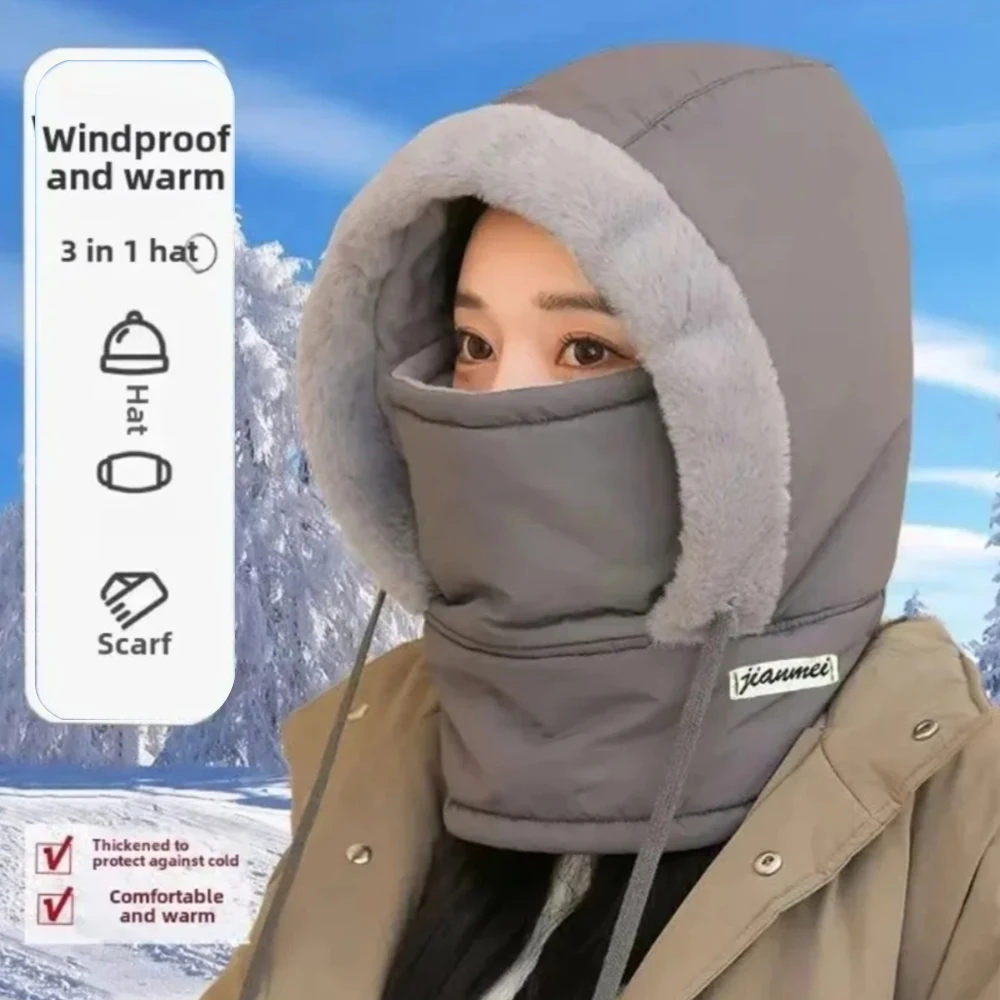2025 الطقس البارد الحراري بالاكلافا وشاح الشتاء يندبروف هود قبعة للجنسين أفخم الرقبة أدفأ قناع الوجه للتزلج للأنشطة الخارجية #2