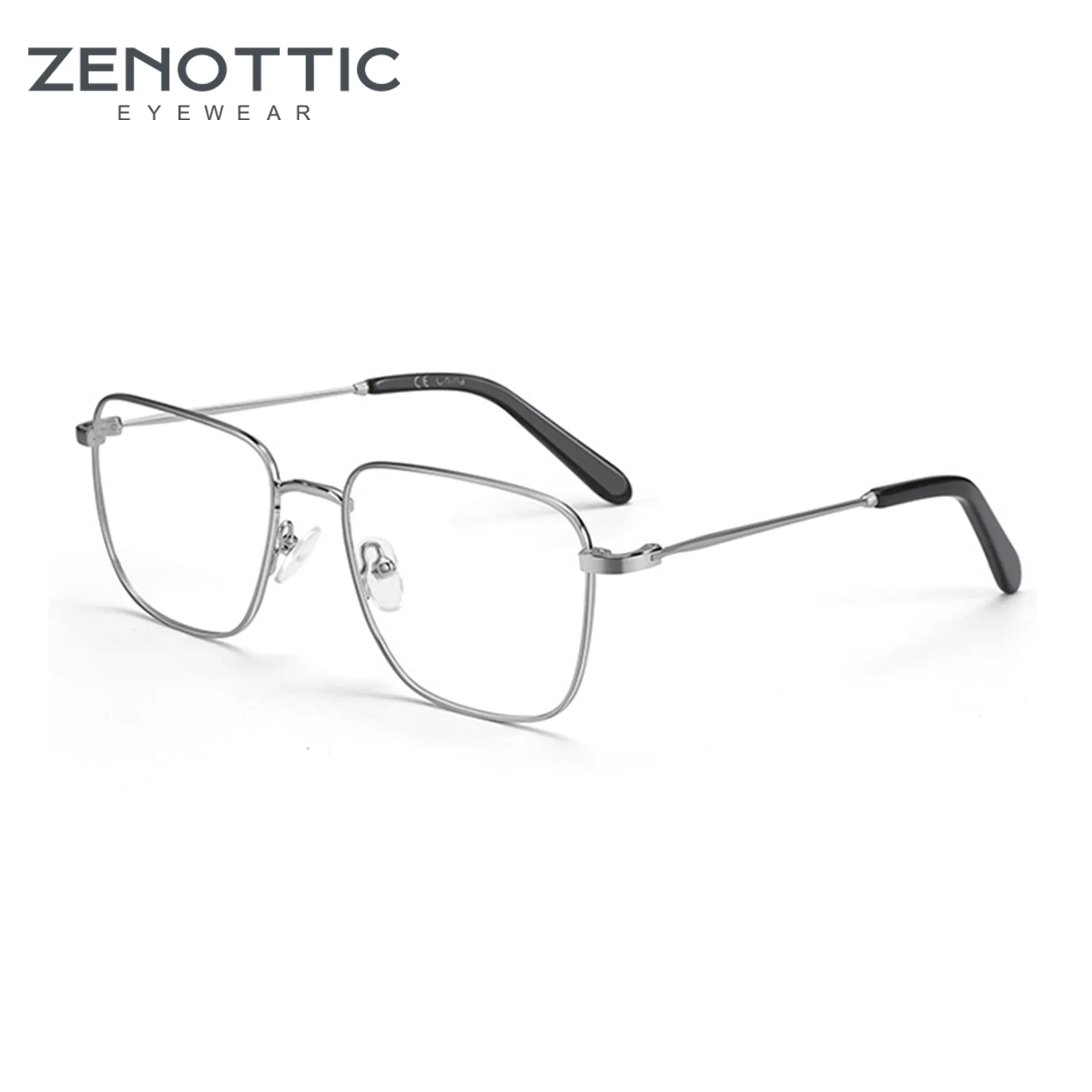 

ZENOTTIC Fashion Business Metal Square Glasses for Men Women Alloy Prescription Eyeglasses Optical Spectacles Frame