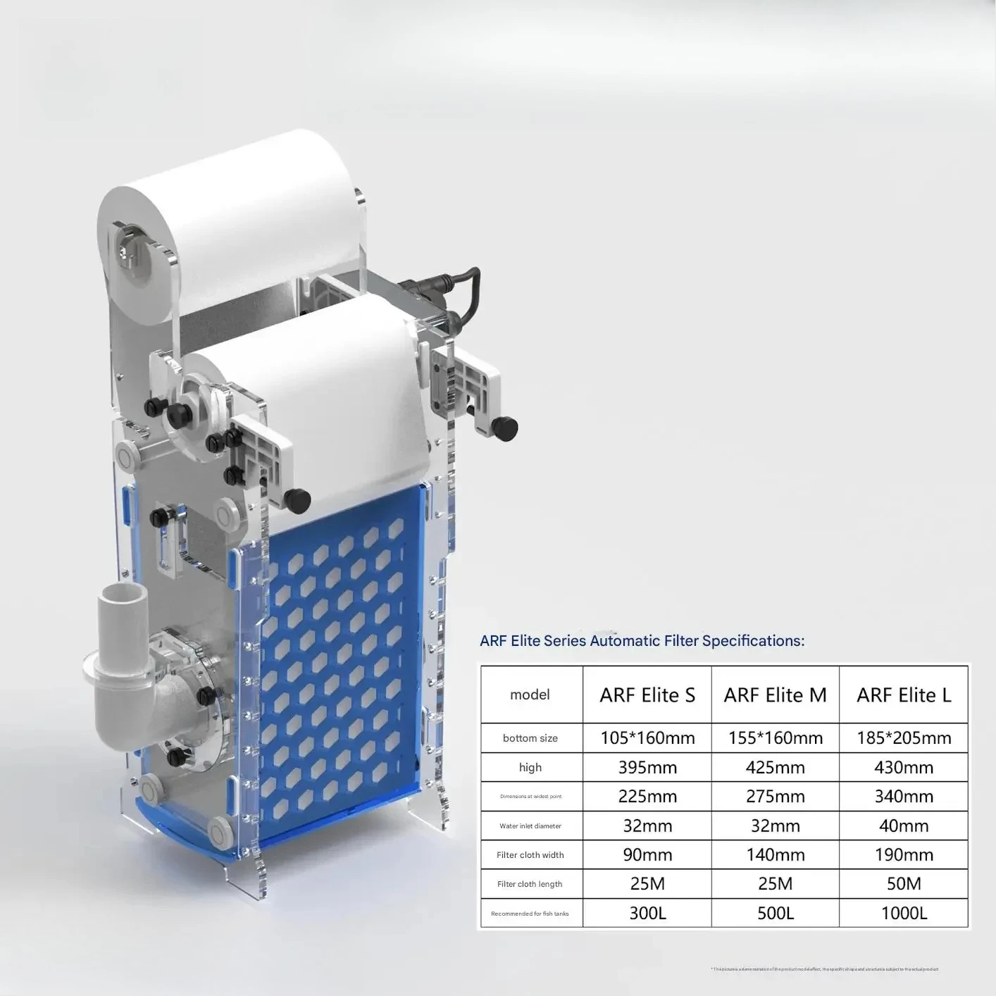 ARF-S/M/L G2 fully automatic drum filter aquarium fish tank automatic hair collection pool filtration system