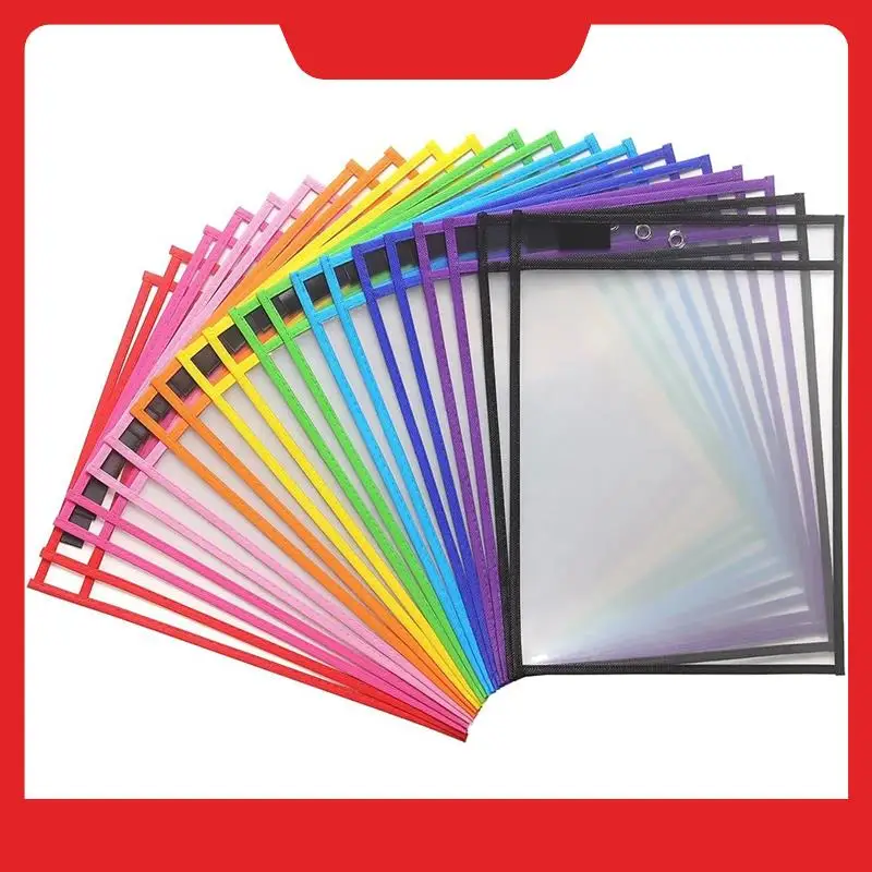 

20 Pack Dry Erase Pockets Sleeves With Rings,Icket Holders Clear Sleeves Sheet Protectors For Teacher Classroom Sleeves