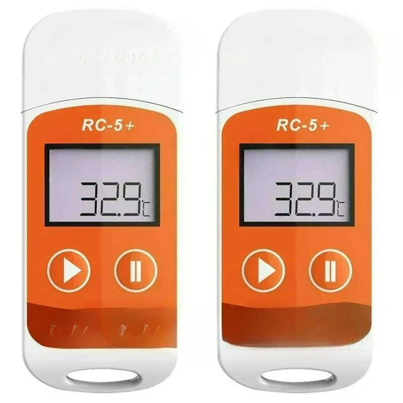 2X Elitech RC-5+ PDF USB регистратор данных о температуре многоразовый регистратор 32000 точек для холодильного оборудования, транспортировки холодной цепи