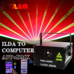 2024 ILDA 5W Laser Aluminum Dj Wedding Equipment with Android Soundcontrol Disco Stage Lights 3D Animation Projector for Party