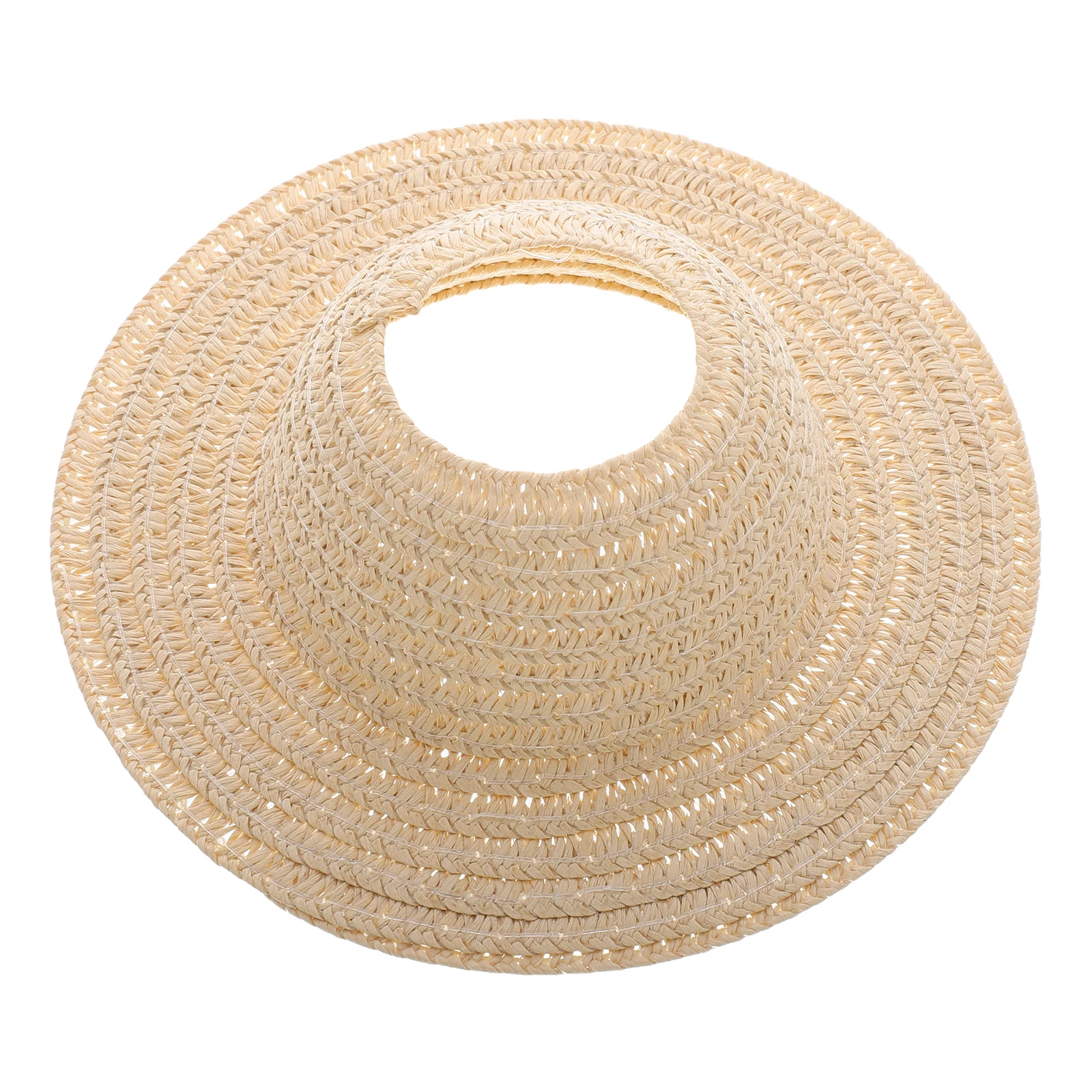 

Braided Straw Hat 17cm Beige H made Accessories Durable Weaving Fashion Design Miniature Craft Decorative