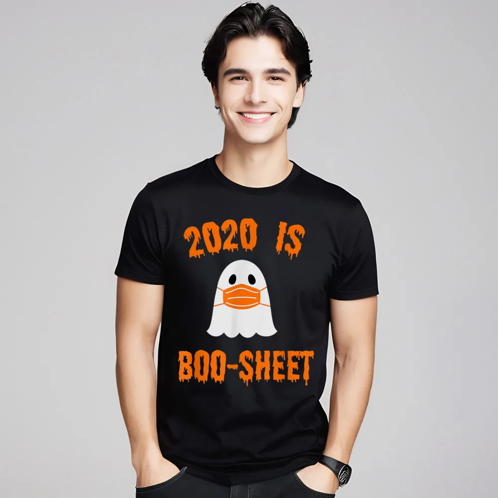 Classic Mans T Shirt Halloween 2020 Funny Boo Sheet Hip hop Tops Tees Mother Day Cotton Fabric O-Neck T Shirt Short Sleeve