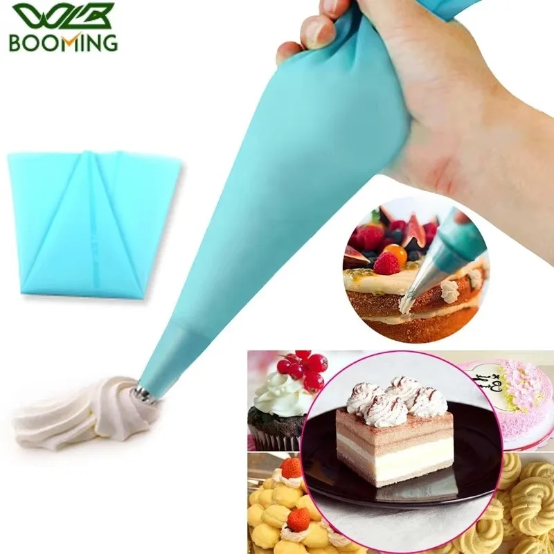 

3pcs Cake DIY Decorating Tool Reusable Icing Piping Cream Pastry Bag Silicone Kitchen Accessories Icing Piping Cream Pastry Bag