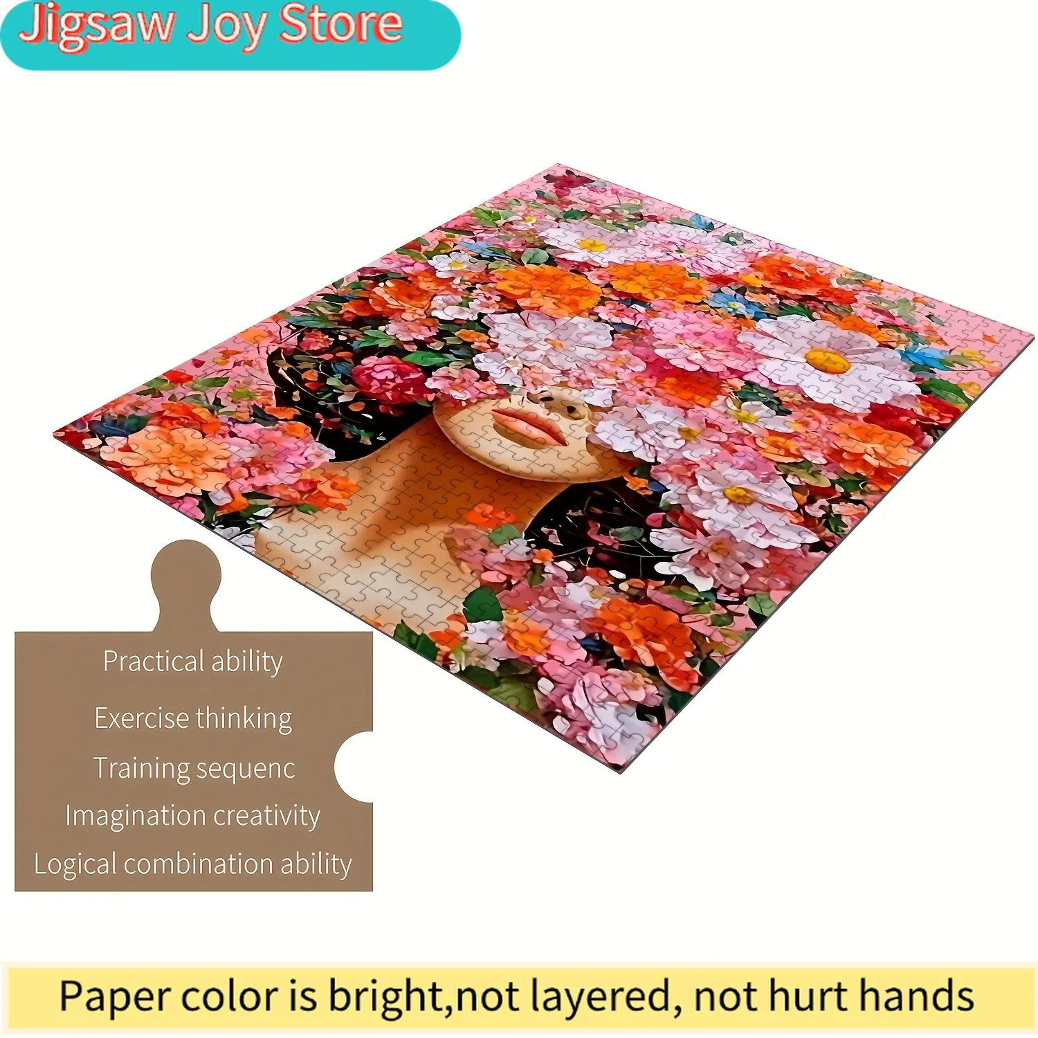 

Пазл-головоломка для всей семьи - Очаровательная фея с цветочным головным убором, яркие цвета, средний уровень сложности, идеально подходящие детали.