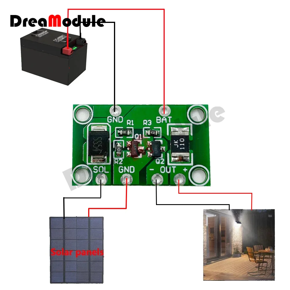 1-10 pz pannello solare caricabatteria scheda controllo della luce solare prato lampada circuito scheda di controllo LED lampada interruttore modulo