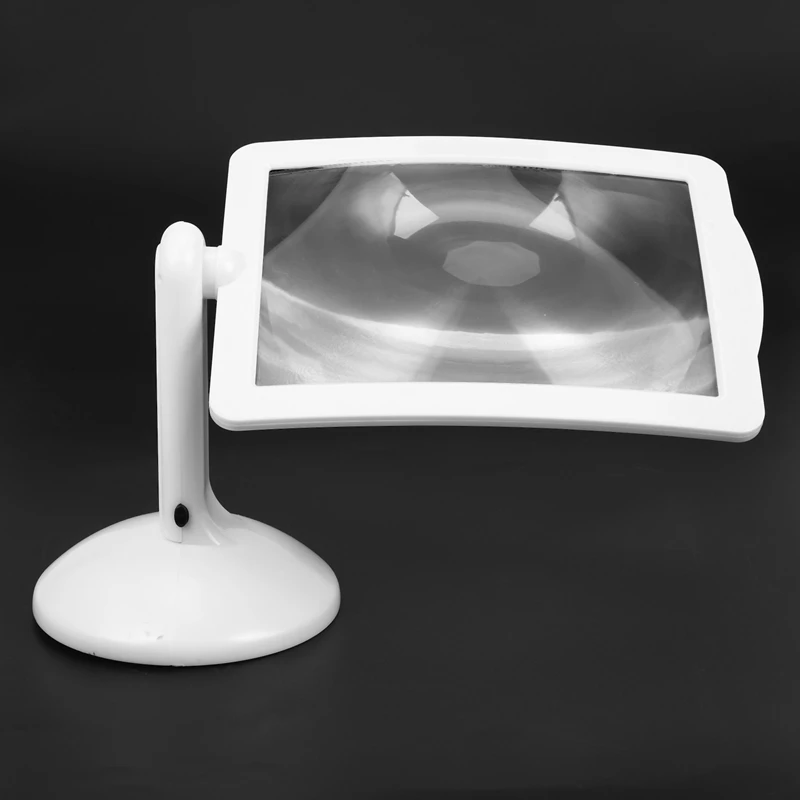 2Pcs Portable Desktop 3X Magnifier LED 180 Degree Rotatable Desk Lamp Lighting Loupe Reading Magnifier Glass For Reading
