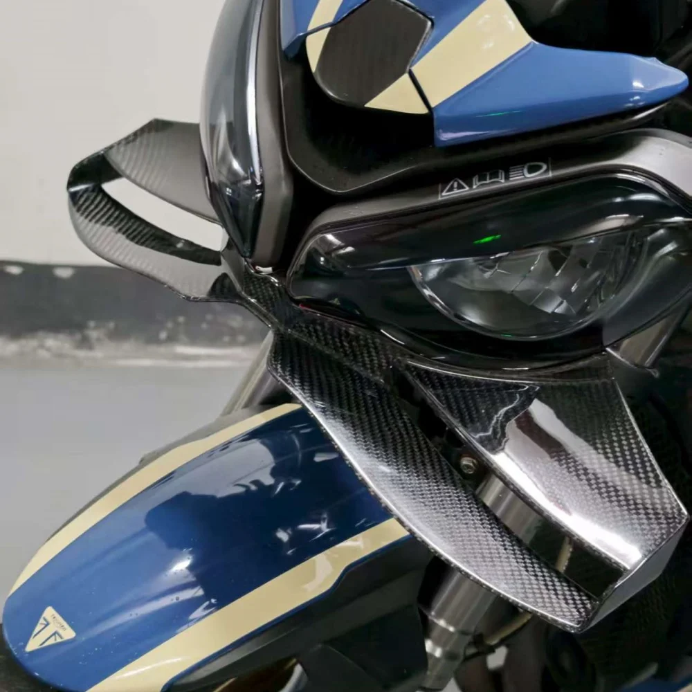 For Triumph Street Triple 765 R/RS 2020-2025 Carbon Fibre WINGS Front Spoiler Lower Spoiler Lower Lip 765 R RS Motorcycle Fixed