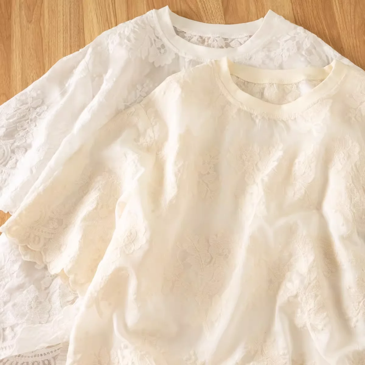 

Womens 100% Cotton White Beige Floral Embroider Shirts Peasant Boho Blouse Large Size Tops Bohemian Short Sleeve Tops