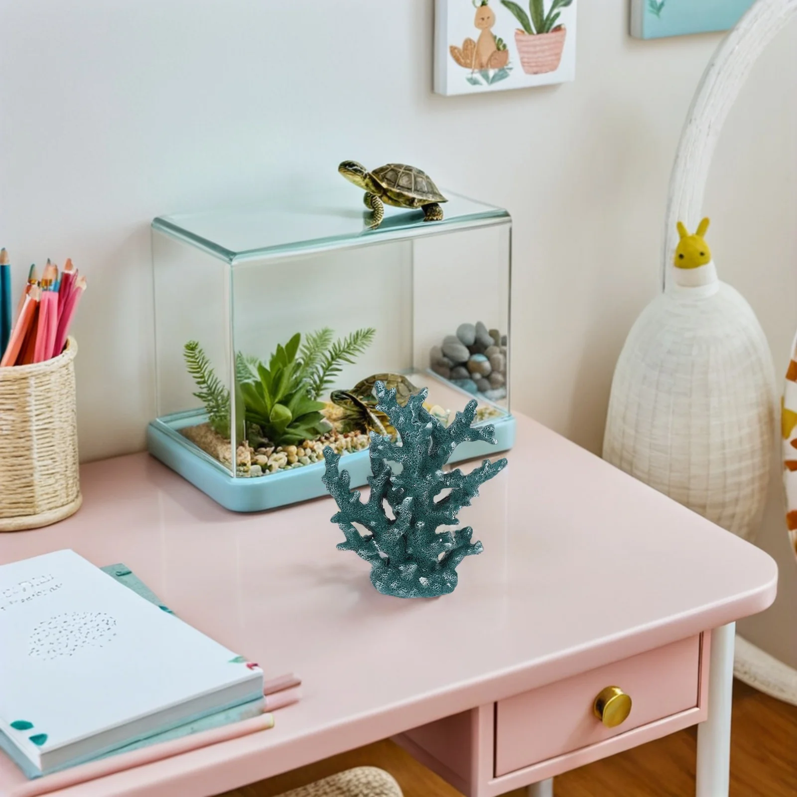 

Realistic Resin Coral Reef Decor - Lifelike Artificial Aquarium Coral Centerpiece for Fish Tank Marine Landscape Decoration