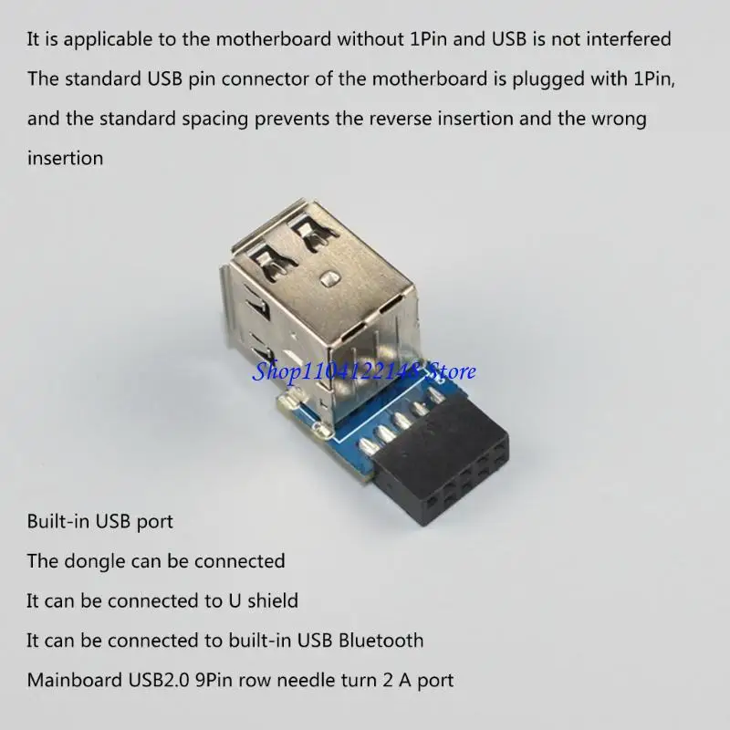 P9FA USB Internal Motherboard Header 9 Pins to Dual USB 2.0 Female Connector PH29A