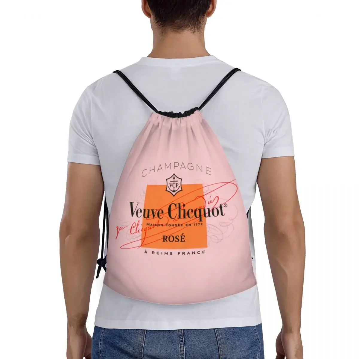 Borse con coulisse Champagne di lusso donna uomo palestra portatile sport Sackpack clicquot champlers Shopping zaini