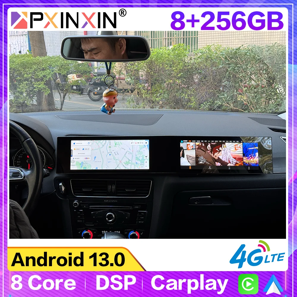 

21" Android Auto Car Multimedia Player For Audi Q5 2009-2017 Dual Screen Carplay GPS Navigation WiFi 4G LTE Tape Record Headunit