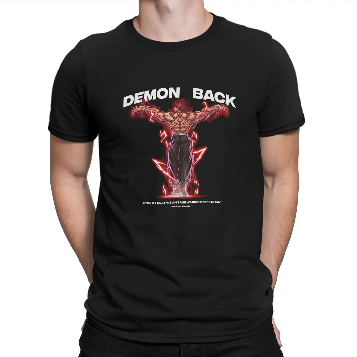 Demon Back - Anabolic Apparel Men T Shirt BAKI Vintage Tees Short Sleeve Round Collar T-Shirts Adult Clothing