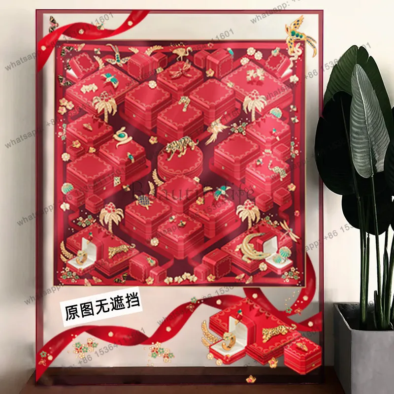LJY French light luxury acrylic silk scarf decorative painting luxury beauty clothing store mural