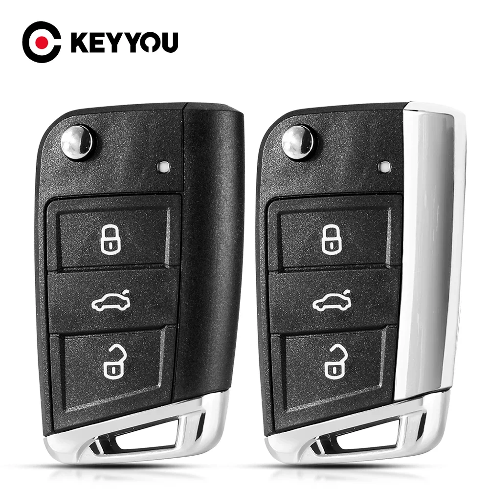 

Раскладной ключ KEYYOU, 10 шт., для Volkswagen VW Golf7 MK7 Skoda Seat, 3 кнопки HU66/HU162T Blade