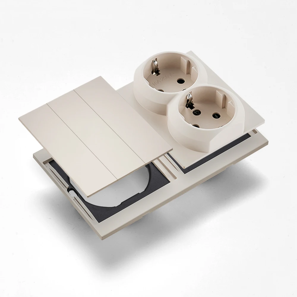 Skin Sensation Power Sockets Rocker Switch Wall Socket Button Light Switch Skin Feel Paint Integrated Panel Embedded Embedded
