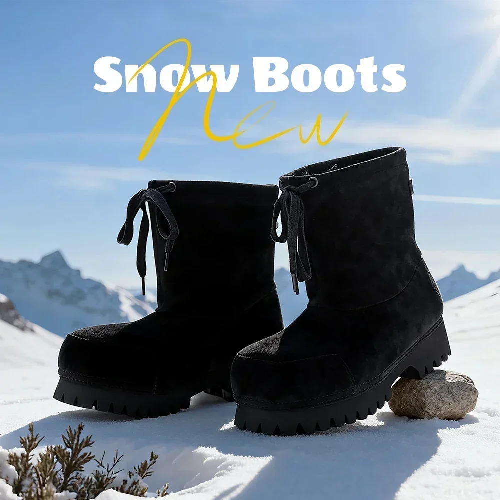 

New 2025 Ins Fashion Women Ankle Boots Winter Warm Female Snow Boots Platforms Casual Short Shoes Woman Boots