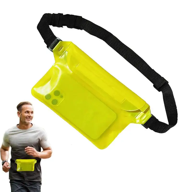 Waterproof Fanny Pack Beach Accessories Waterproof Bag Mobile Belt Bag 3-layer Waterproof Phone Pouch For Fishing High Capacity