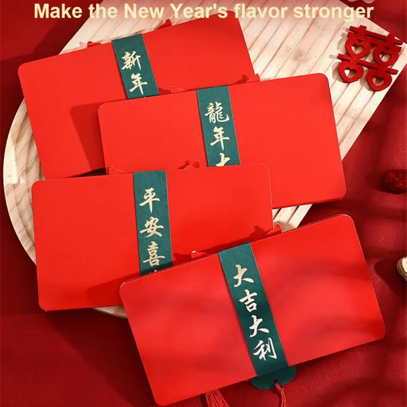 New Year Red Envelope Interesting Spacious Size Not Easy To Break Thicken Durable Lunar New Year 2024 Ritual Red Envelope