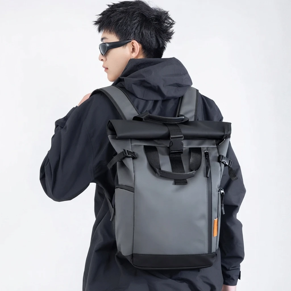 Sac à dos universitaire minimaliste et tendance, unisexe, grande capacité, imperméable et portable, sac à dos décontracté pour hommes et femmes, idéal pour les études sur le campus et les courts voyages.
