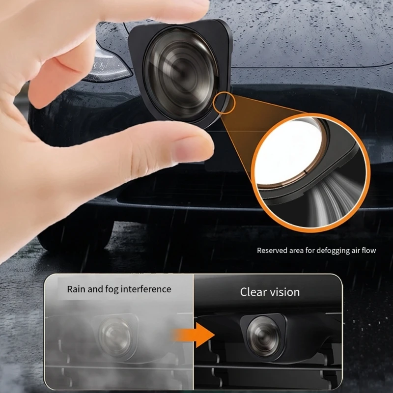 Front Camera Glass Protector Compatible for Model Y/YL/3, Aluminum Alloy Framed Tempered Glass Cover for Dust and Surfaces K1KF