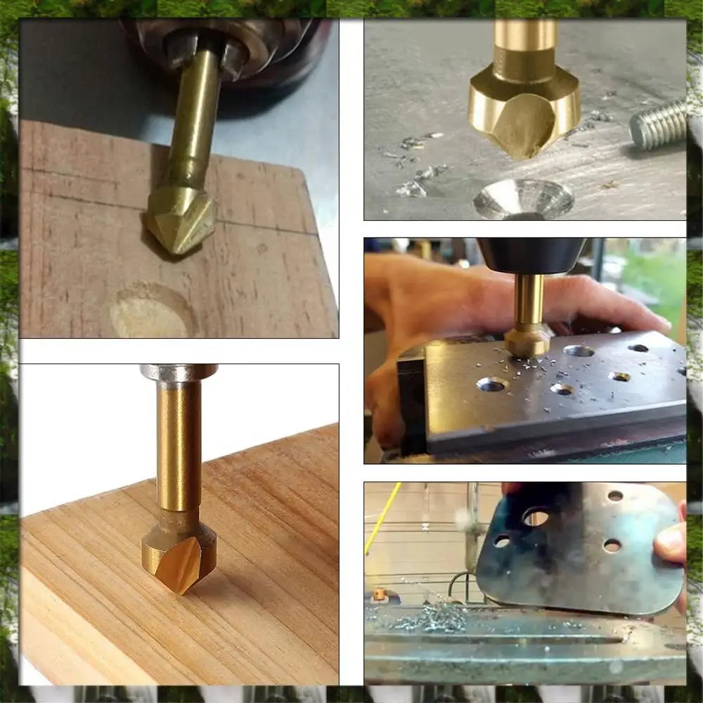 

The New 8 Pcs HSS Countersink Drill Bit Set 90 Degree Countersink Bits Titanium Chamfer Cutter Mill Drill Bits