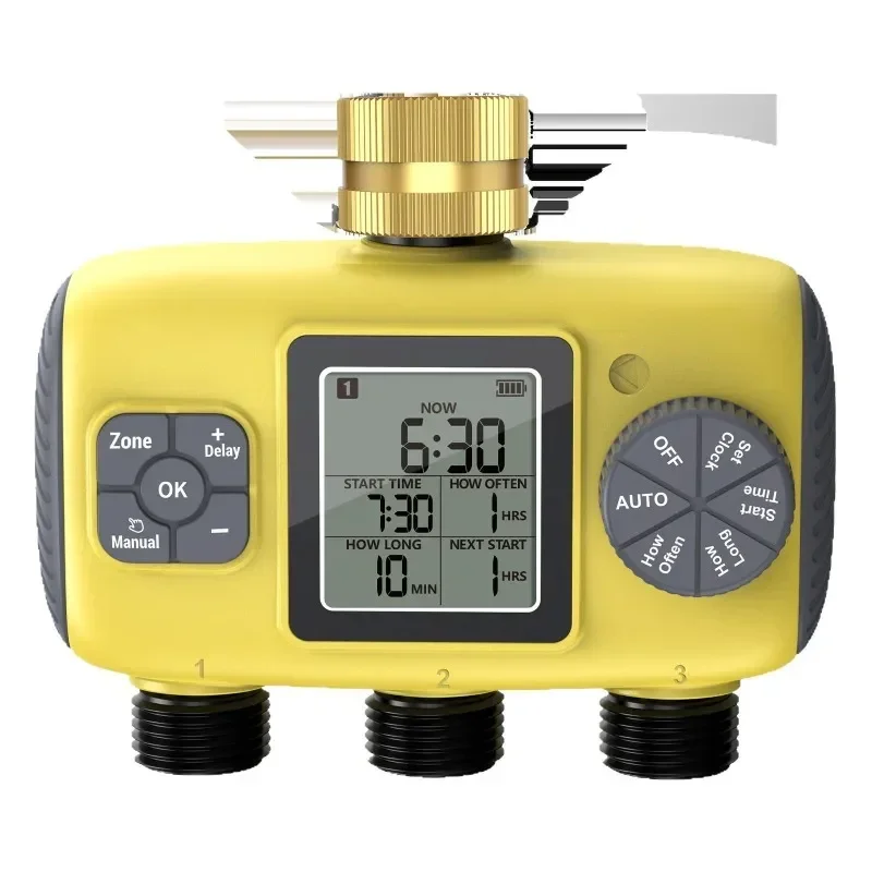 New intelligent automatic irrigation timer, farm plant waterer, courtyard garden three-way watering controller