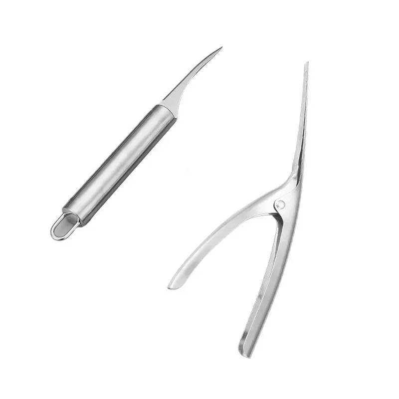 2PCS Kitchen Shrimp Deveiner Tool Set – Creative Minimalist Shrimp Peeler Kit for Easy Vein Removal